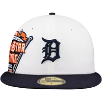 Casquette ajustée 59FIFTY Major Sidepatch des Detroit Tigers New Era pour hommes, blanc/bleu marine