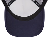 Men's New Era White/Navy Detroit Tigers Spring Training Circle Foam A-Frame 9FORTY Trucker Adjustable Hat