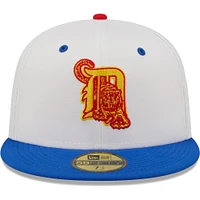 Men's New Era White/Royal Detroit Tigers Inaugural Season at Comerica Park Cherry Lolli 59FIFTY Fitted Hat