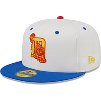 Men's New Era White/Royal Detroit Tigers Inaugural Season at Comerica Park Cherry Lolli 59FIFTY Fitted Hat