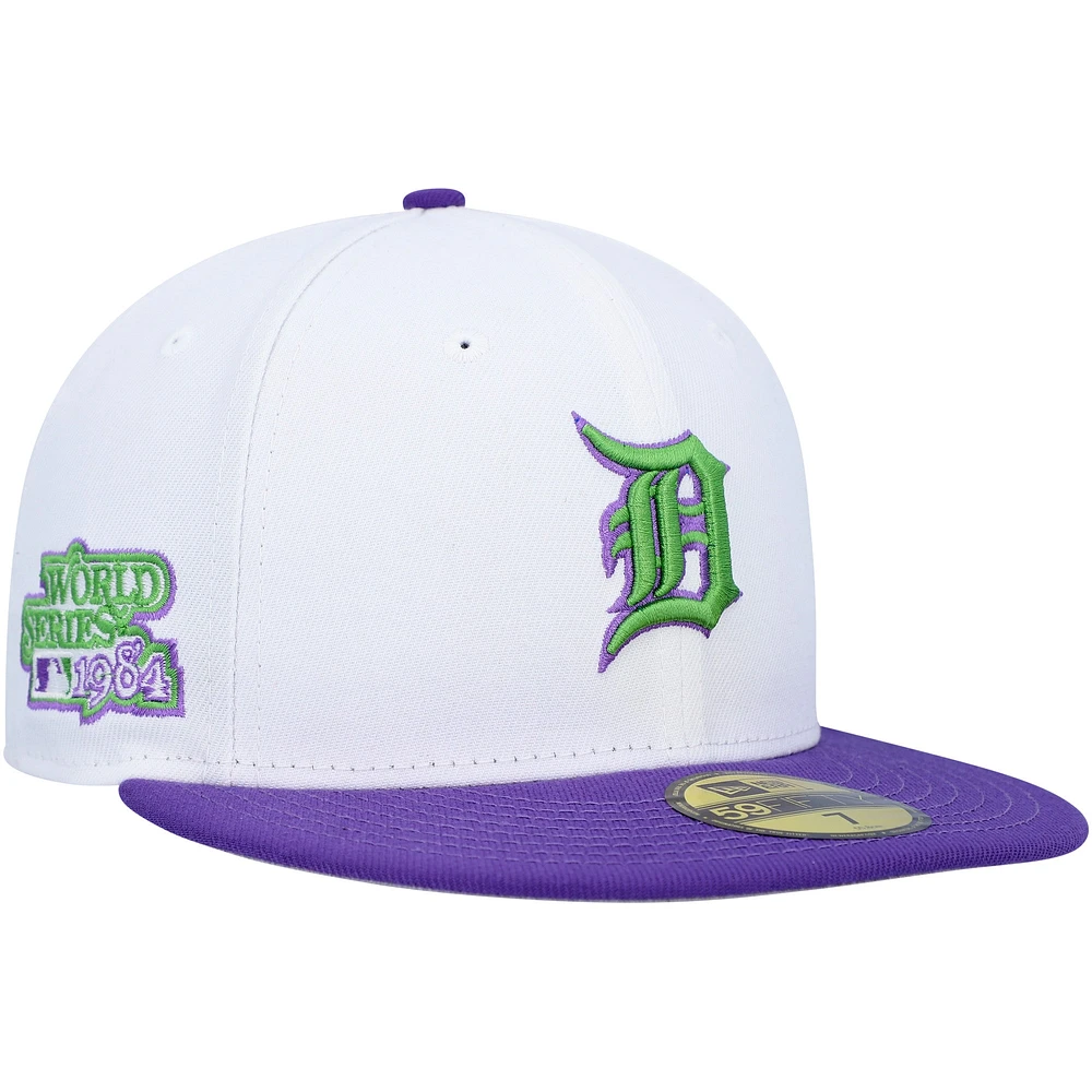 Casquette ajustée 59FIFTY avec écusson latéral des Detroit Tigers 1984 pour homme New Era, blanc