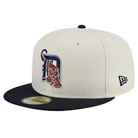 Men's New Era White Detroit Tigers Cooperstown Collection Chrome 59FIFTY Fitted Hat