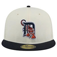 Men's New Era White Detroit Tigers Cooperstown Collection Chrome 59FIFTY Fitted Hat