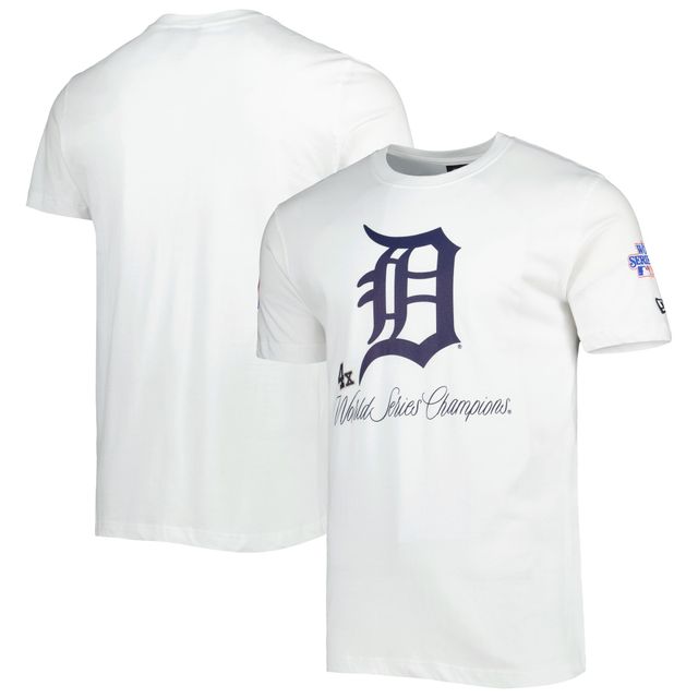 T-shirt de championnat historique des Detroit Tigers New Era pour homme, blanc