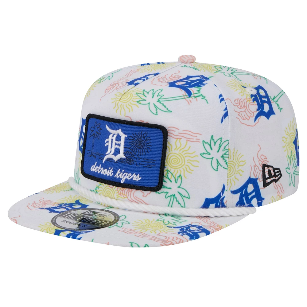 Men's New Era White Detroit Tigers Islander Golfer Snapback Hat