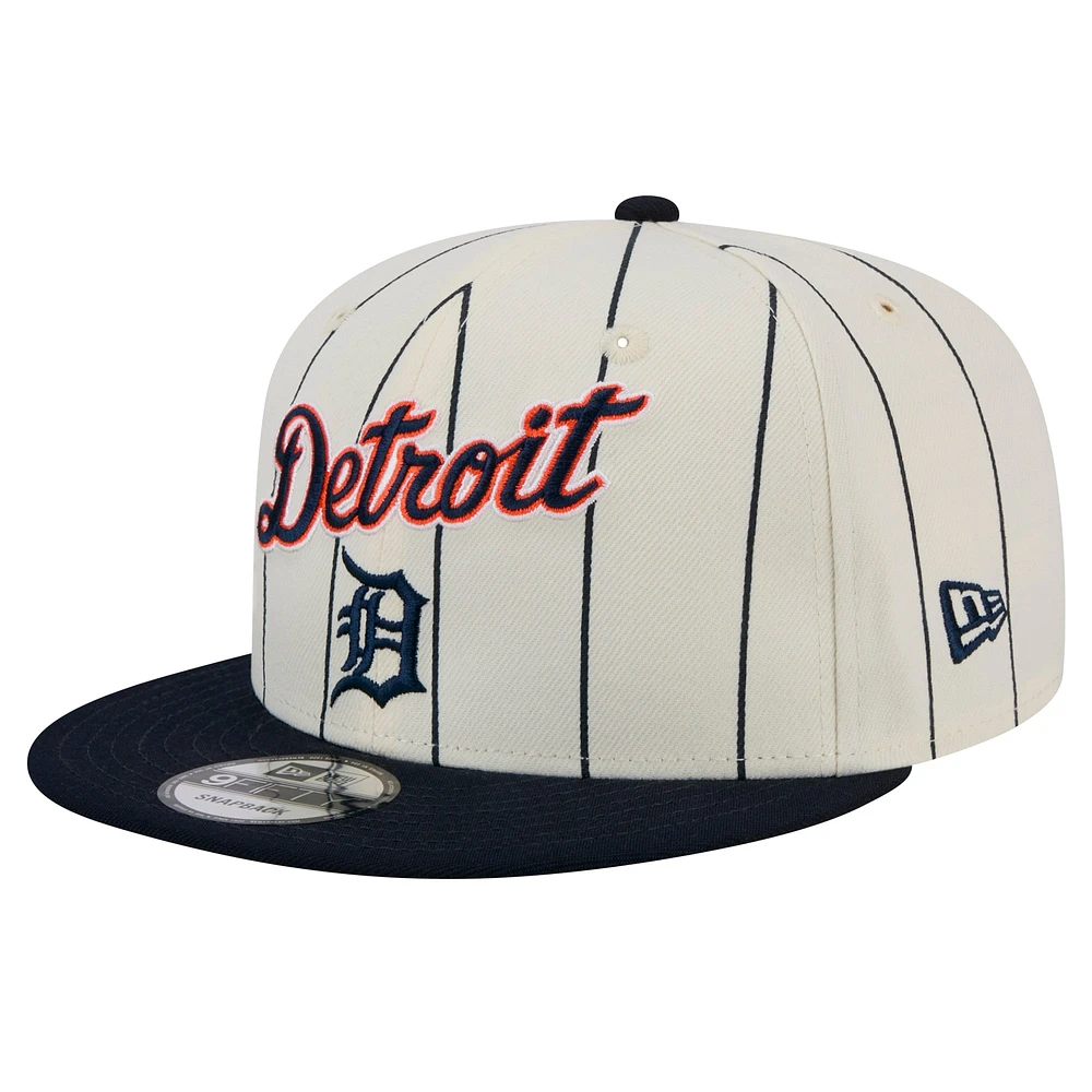 Casquette snapback à rayures blanches Detroit Tigers 9FIFTY de New Era pour homme