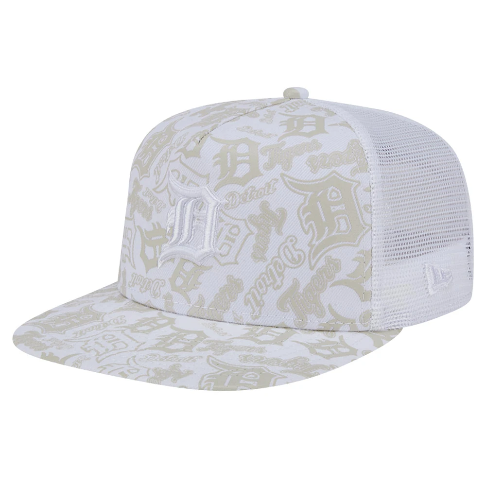 Casquette Snapback 9FIFTY Snapback A-Frame Trucker Dunes avec logo des Detroit Tigers New Era pour hommes