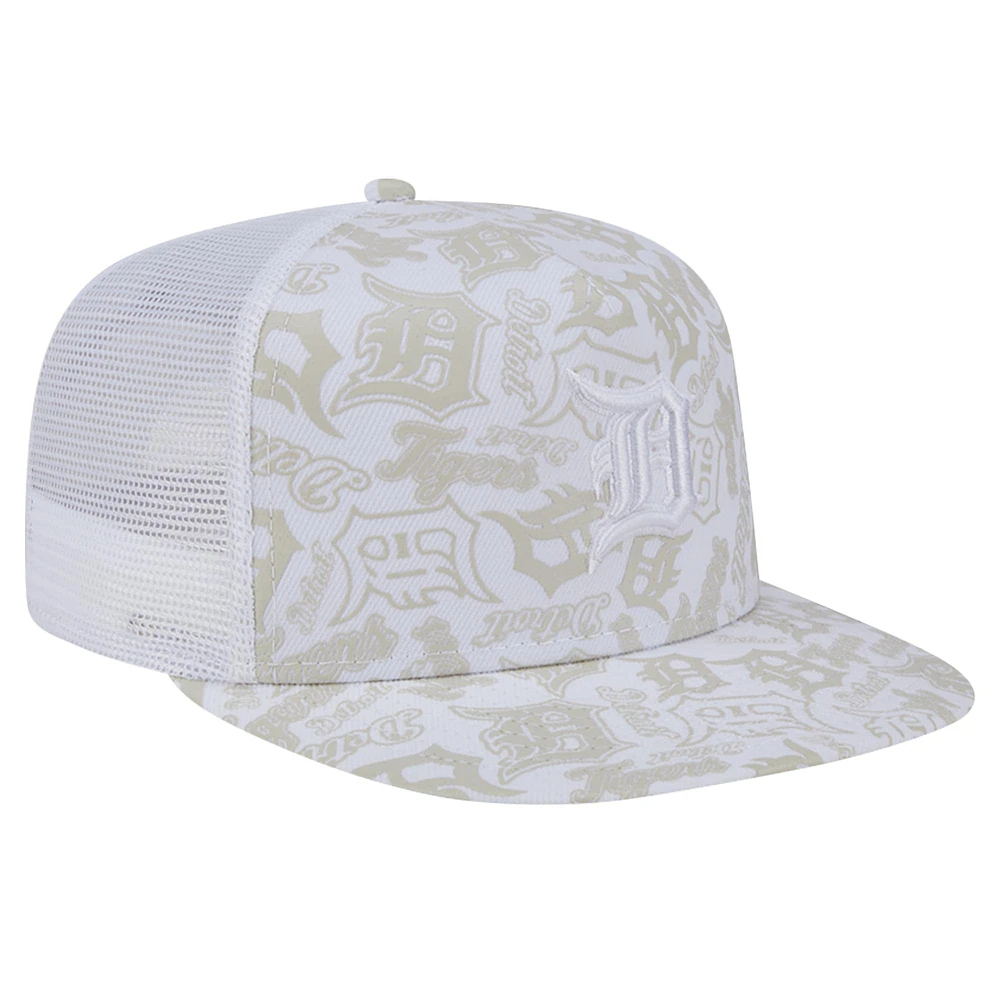 Casquette Snapback 9FIFTY Snapback A-Frame Trucker Dunes avec logo des Detroit Tigers New Era pour hommes