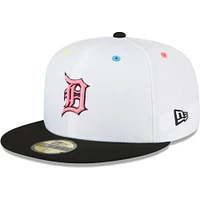 Men's New Era White Detroit Tigers Neon Eye 59FIFTY Fitted Hat