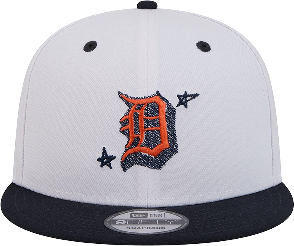 Men's New Era White Detroit Tigers Official Doodles 9FIFTY Snapback Hat