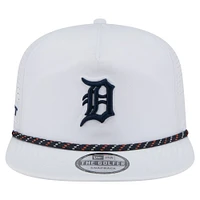 Casquette de golf perforée blanche New Era pour homme, motif Detroit Tigers