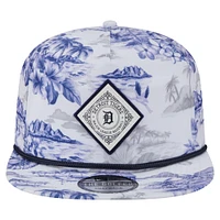Men's New Era White Detroit Tigers Printed Island Golfer Snapback Hat