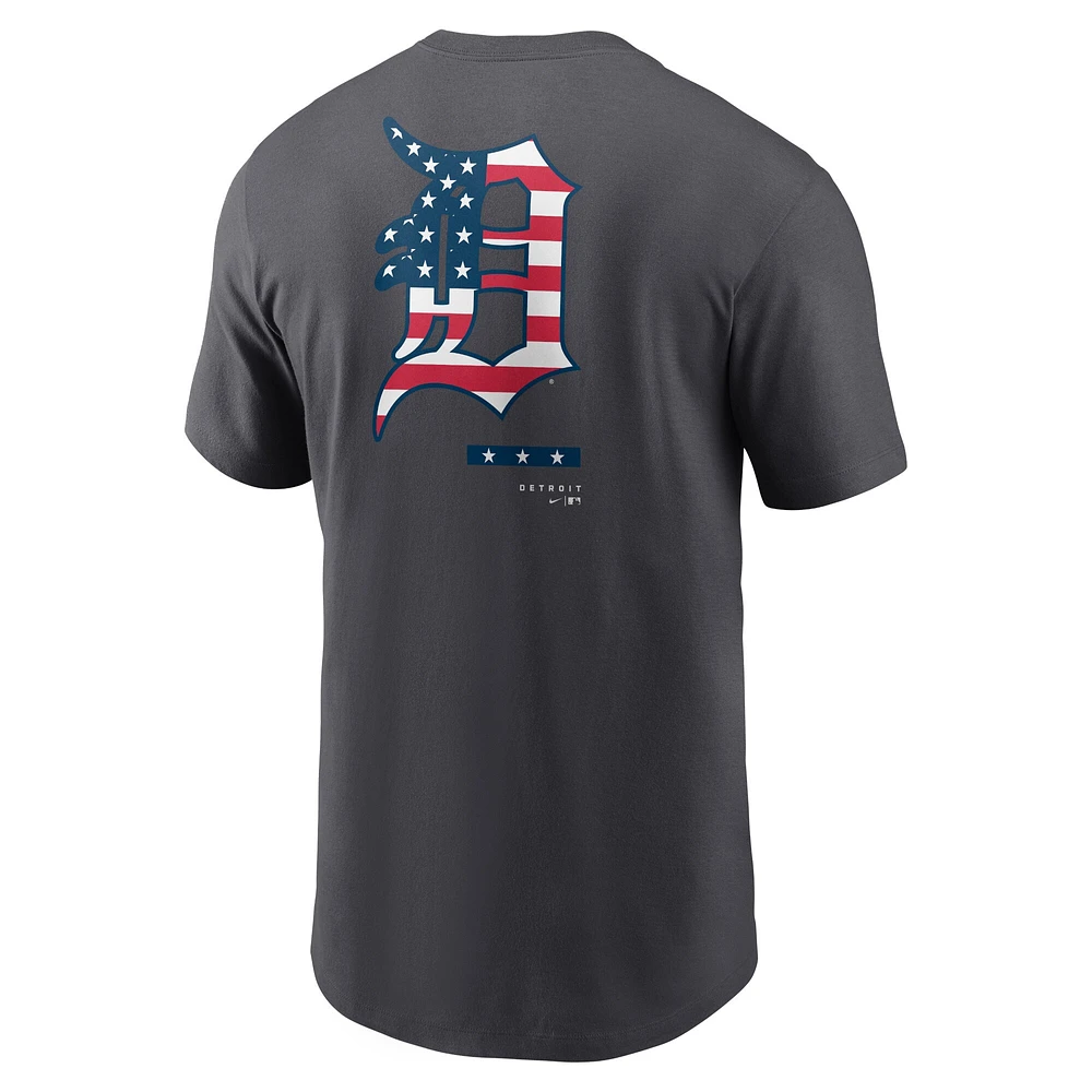 Men's Nike Anthracite Detroit Tigers Americana T-Shirt