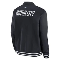 Men's Nike  Black Detroit Tigers Authentic Collection City Connect Full-Zip Bomber Jacket