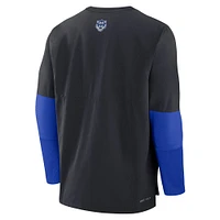 Men's Nike  Black Detroit Tigers Authentic Collection City Connect Lightweight Player Tri-Blend Performance Long Sleeve T-Shirt