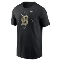 Men's Nike Black Detroit Tigers Camo Logo T-Shirt