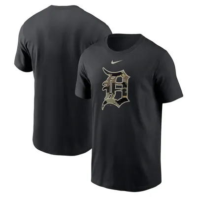 Detroit Tigers Nike Team Camo Logo T-Shirt - Black