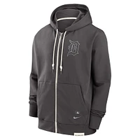 Sweat à capuche entièrement zippé Nike Charcoal Detroit Tigers Authentic Collection Travel Player Performance pour homme