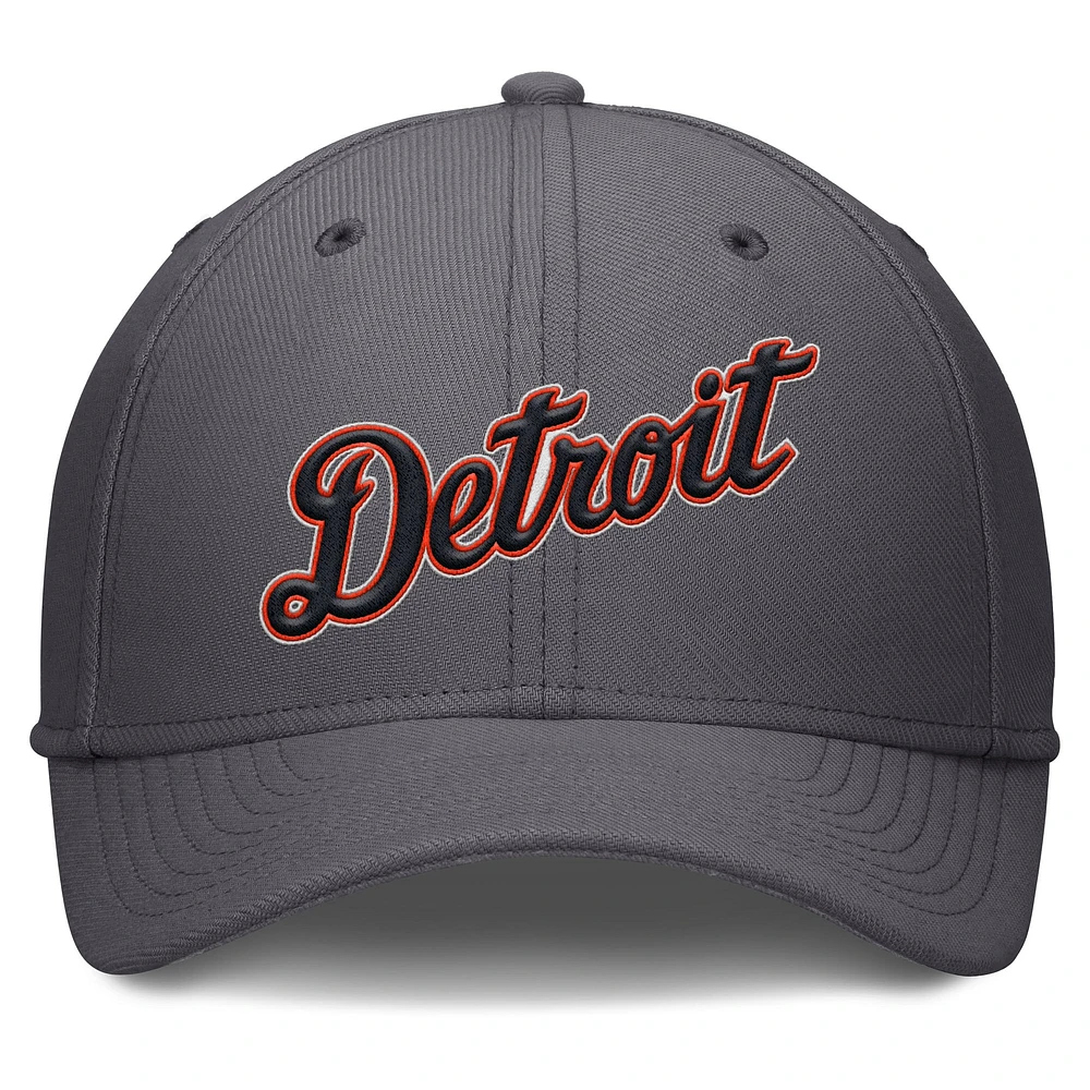 Men's Nike  Gray Detroit Tigers Swoosh Performance Flex Hat