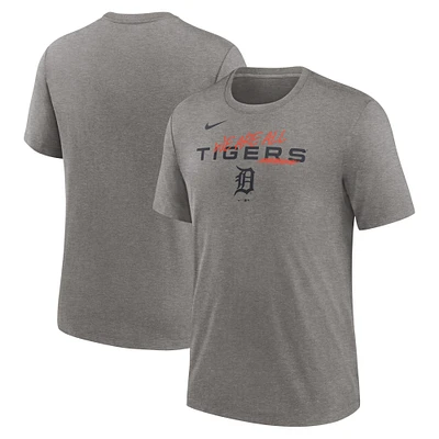 T-shirt à trois mélanges Nike Heather Charcoal Detroit Tigers We Are All pour homme