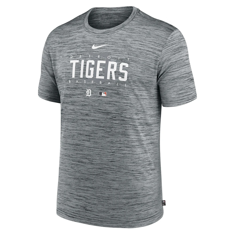 Men's Nike Heather Gray Detroit Tigers Authentic Collection Velocity Performance Practice T-Shirt