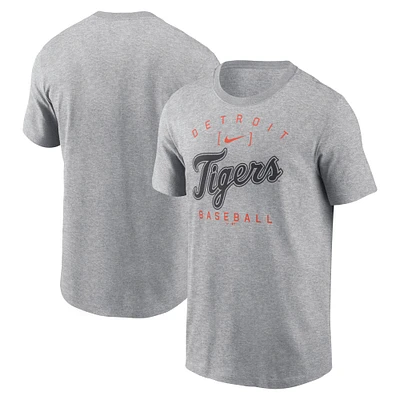 Men's Nike Heather Gray Detroit Tigers Home Team Athletic Arch T-Shirt