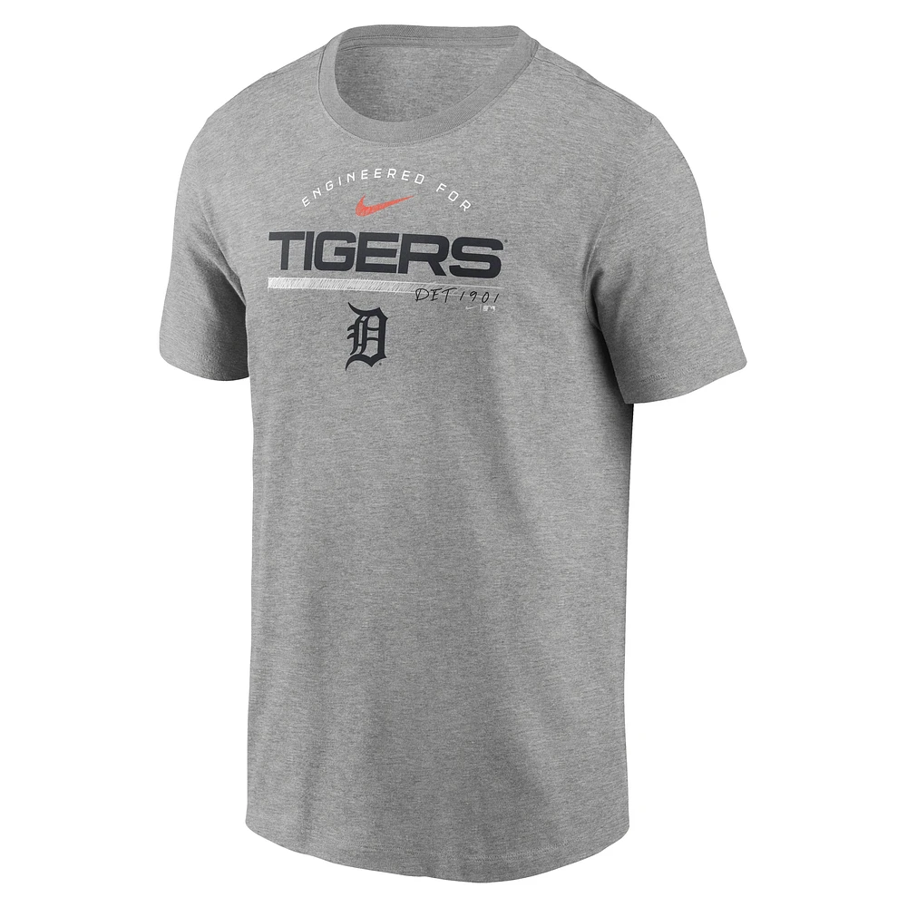 T-shirt Nike gris chiné Detroit Tigers Team Engineered Performance pour homme