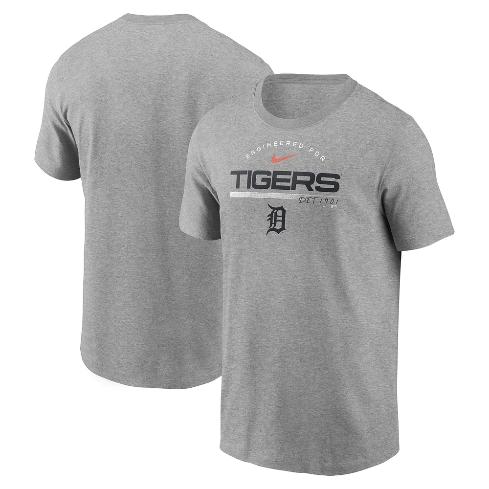 T-shirt Nike gris chiné Detroit Tigers Team Engineered Performance pour homme