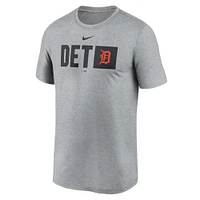 Men's Nike  Heather Gray Detroit Tigers Tricode Legend Performance T-Shirt