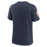T-shirt Nike bleu marine chiné pour homme Detroit Tigers Cooperstown Collection Eras Tri-Blend