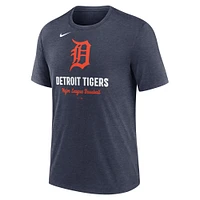 T-shirt Nike bleu marine chiné pour homme avec logo des Detroit Tigers
