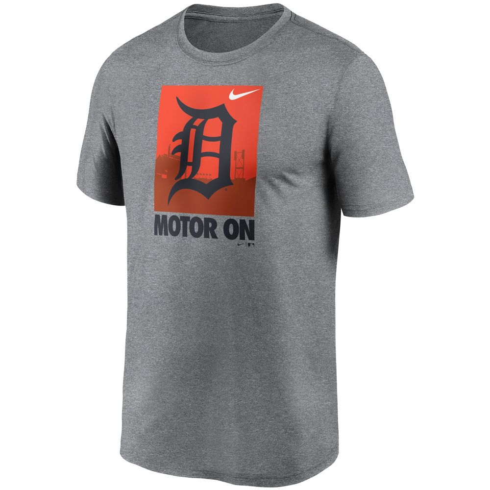 Men's Nike Heathered Gray Detroit Tigers Local Logo Legend T-Shirt