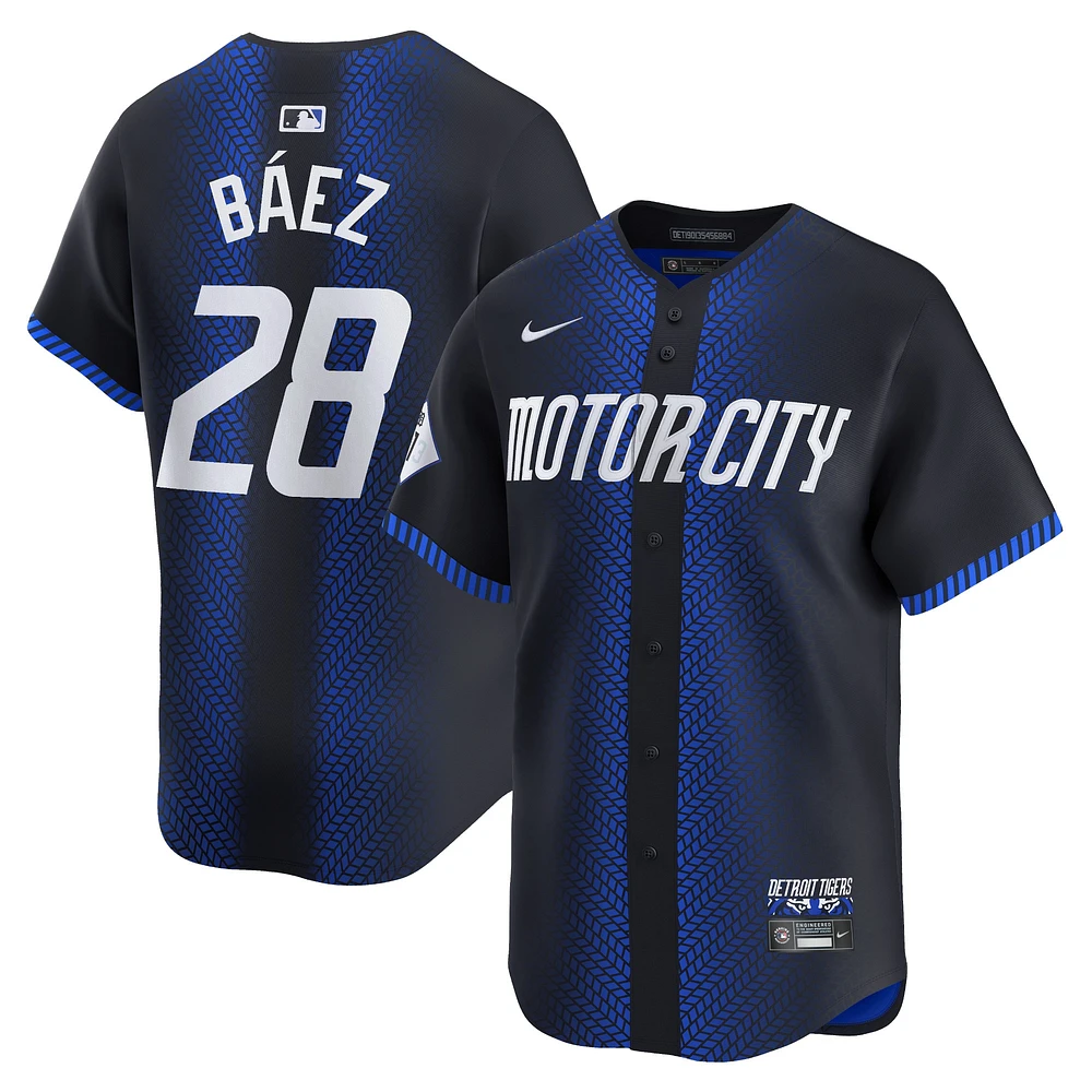 Maillot Nike Javier Baez pour homme, bleu marine, Detroit Tigers 2024 City Connect Limited