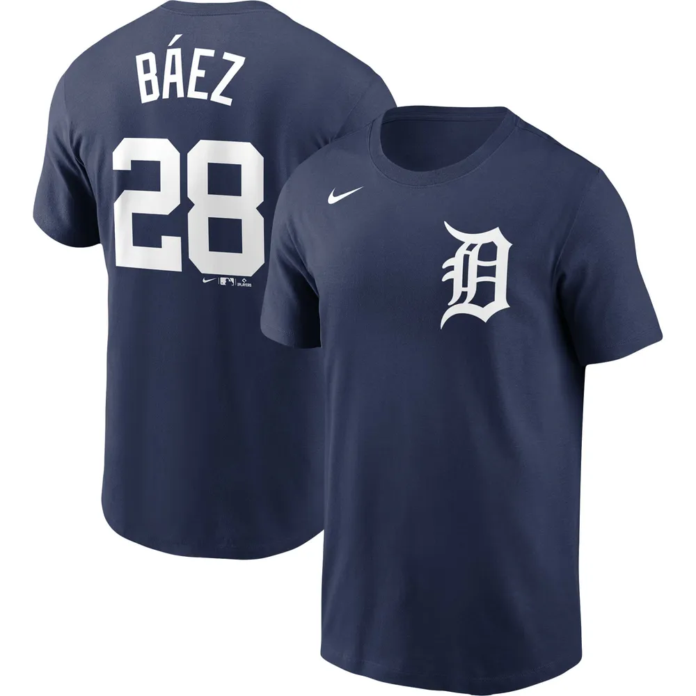 Nike Men's Nike Javier Baez Navy Detroit Tigers Name & Number T