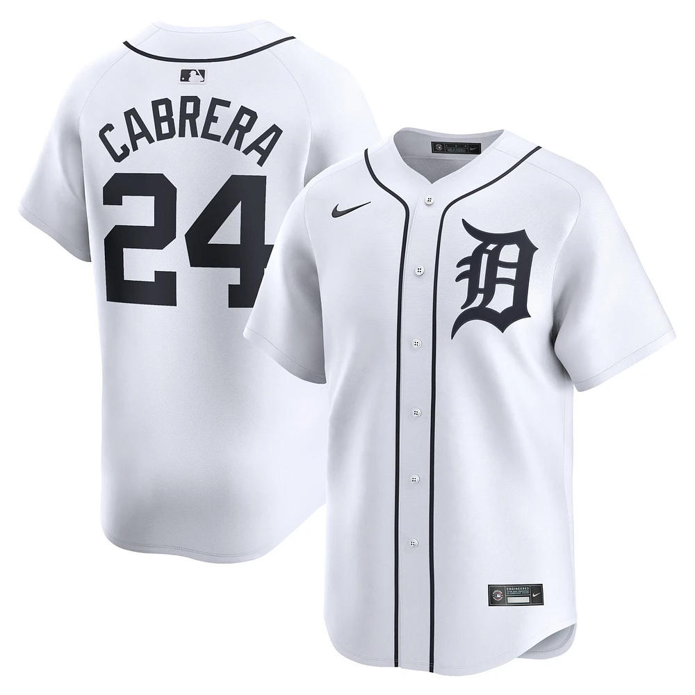 Maillot de joueur Nike Miguel Cabrera Detroit Tigers Home Limited pour homme, blanc