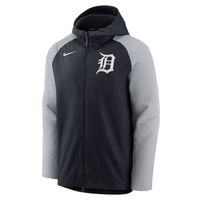 Men's Nike Navy/Gray Detroit Tigers Authentic Collection Performance Raglan Full-Zip Hoodie