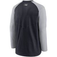 Men's Nike Navy/Gray Detroit Tigers Authentic Collection Pregame Performance Raglan Pullover Sweatshirt