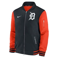 Men's Nike Navy/Orange Detroit Tigers Authentic Collection Dugout Full-Zip Bomber Jacket