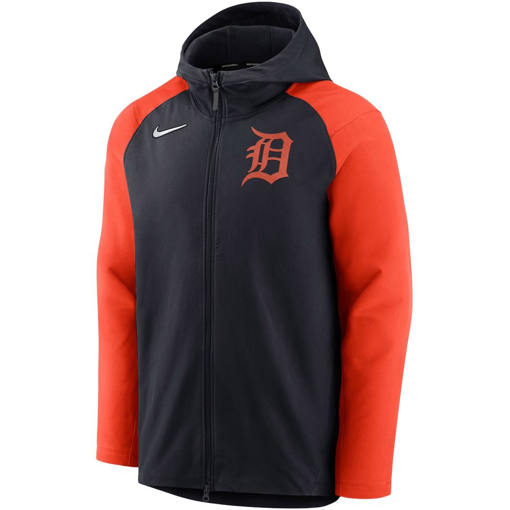 Men's Nike Navy/Orange Detroit Tigers Authentic Collection Player - Full-Zip Hoodie Jacket