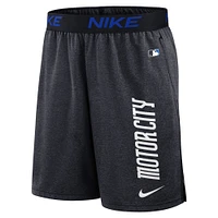 Short d'entraînement de performance Nike pour homme, bleu marine, Detroit Tigers 2024 City Connect Authentic Collection