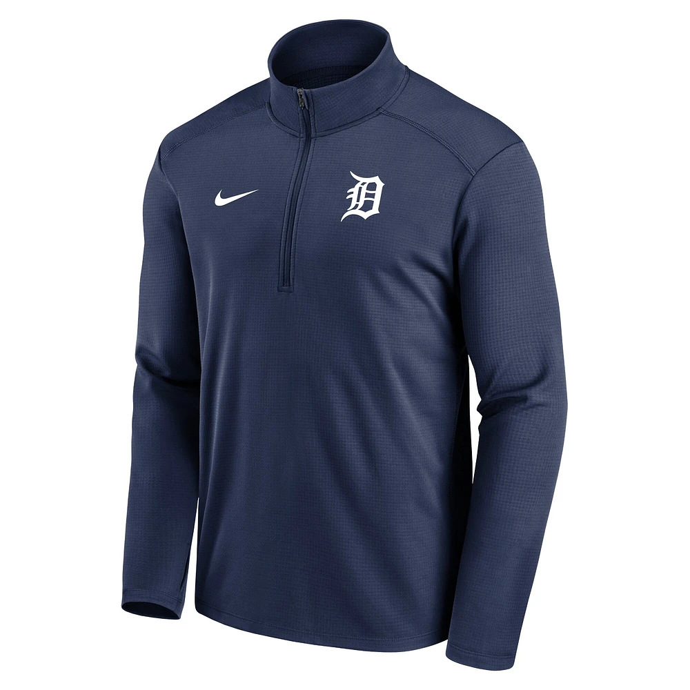 Haut à demi-glissière Agility Pacer Performance des Detroit Tigers Nike pour homme - Bleu marine