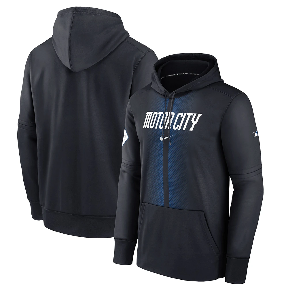 Men's Nike Navy Detroit Tigers Authentic Collection City Connect Performance Pullover Hoodie