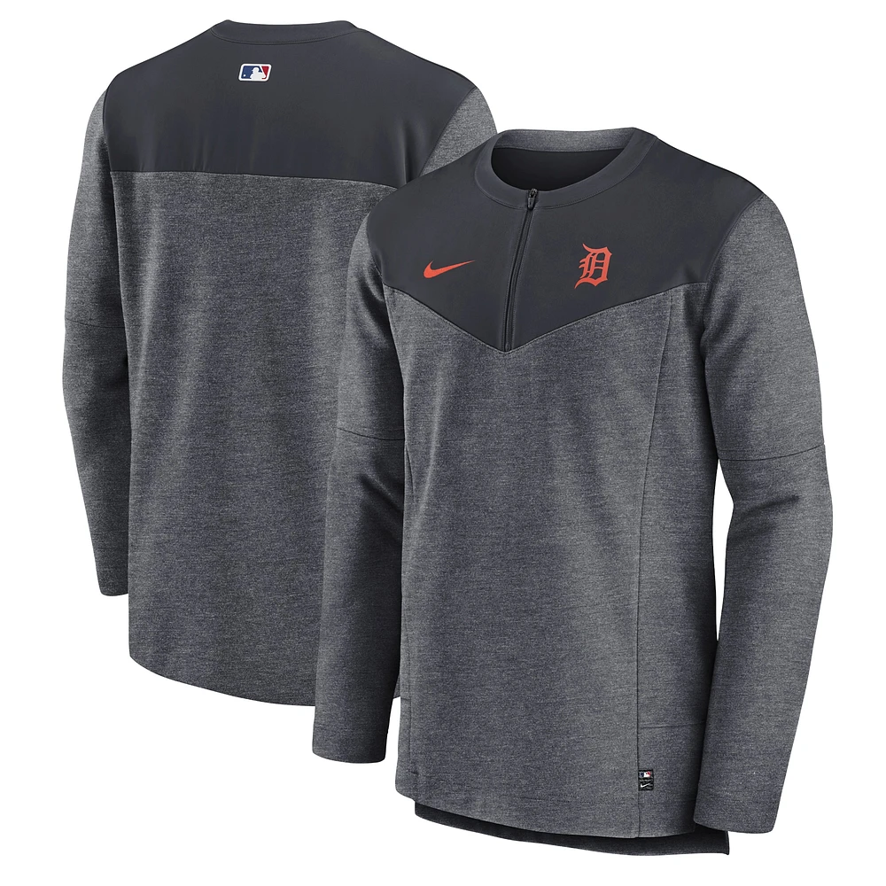 Haut à demi-zip Nike bleu marine Detroit Tigers Authentic Collection Game Time Performance pour homme