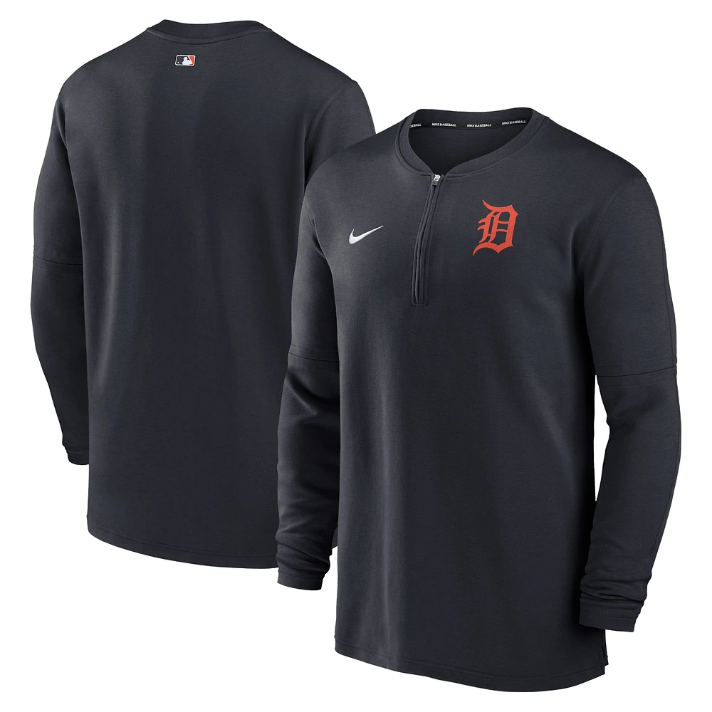 Men's Nike Navy Detroit Tigers Authentic Collection Game Time Performance Quarter-Zip Top