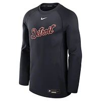 T-shirt Nike bleu marine Detroit Tigers Authentic Collection Game Time Performance à manches longues raglan pour homme