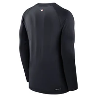T-shirt Nike bleu marine Detroit Tigers Authentic Collection Game Time Performance à manches longues raglan pour homme