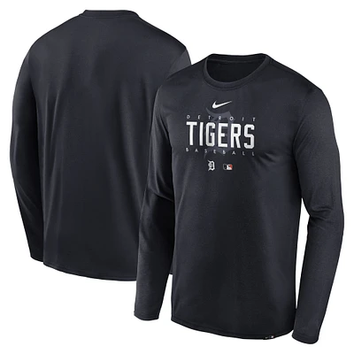 T-shirt à manches longues Nike Detroit Tigers Authentic Collection Legend Performance pour homme - Bleu marine