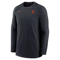 T-shirt à manches longues Nike bleu marine Detroit Tigers Authentic Collection pour homme avec logo Performance