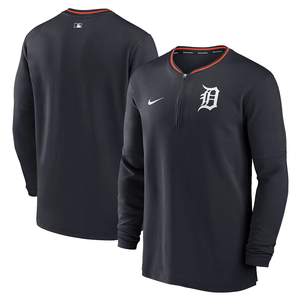Men's Nike Navy Detroit Tigers Authentic Collection Performance Half-Zip Top