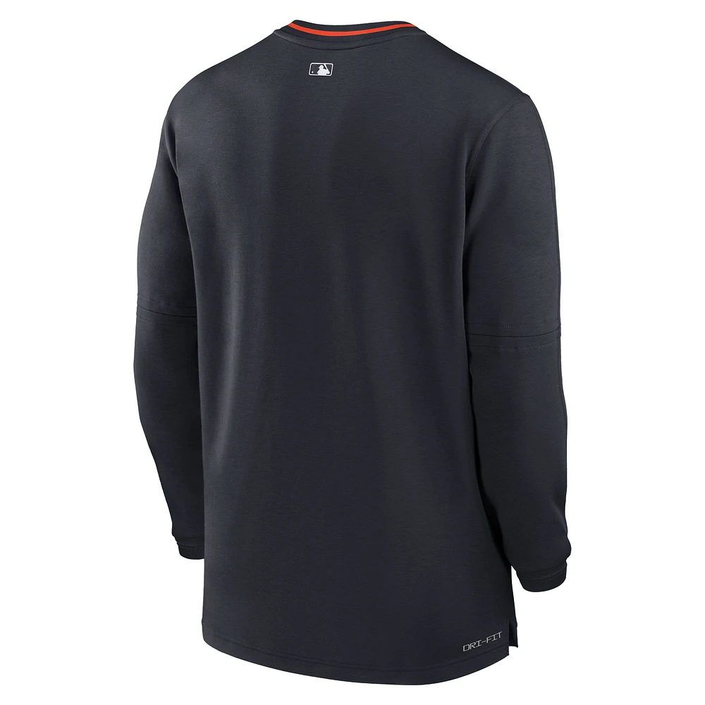 Men's Nike Navy Detroit Tigers Authentic Collection Performance Half-Zip Top